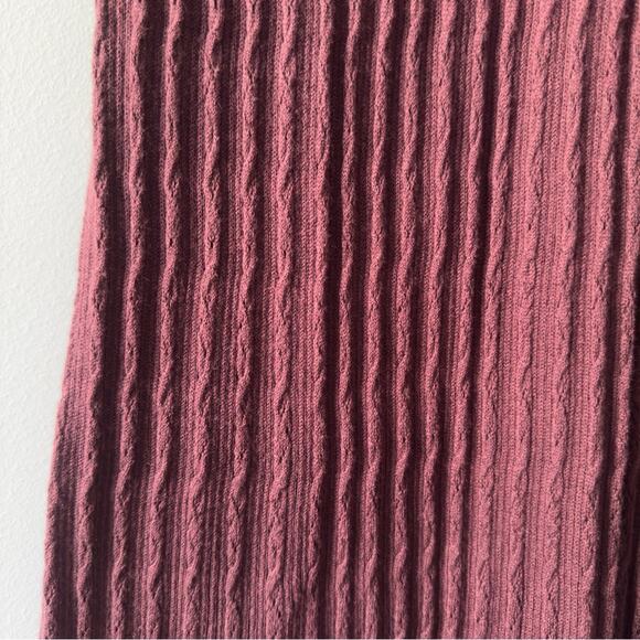 PAIGE Chocolate Wine Sleeveless knit Maxi Dress slit side waist tie bow L - Picture 7 of 12